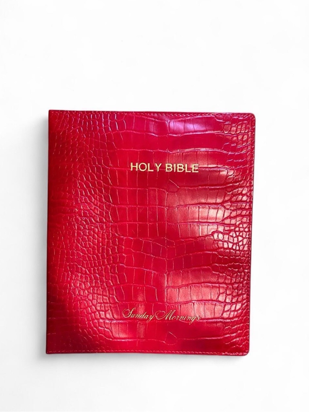 Red Croc-Embossed Bible Cover - Sunday Mornings